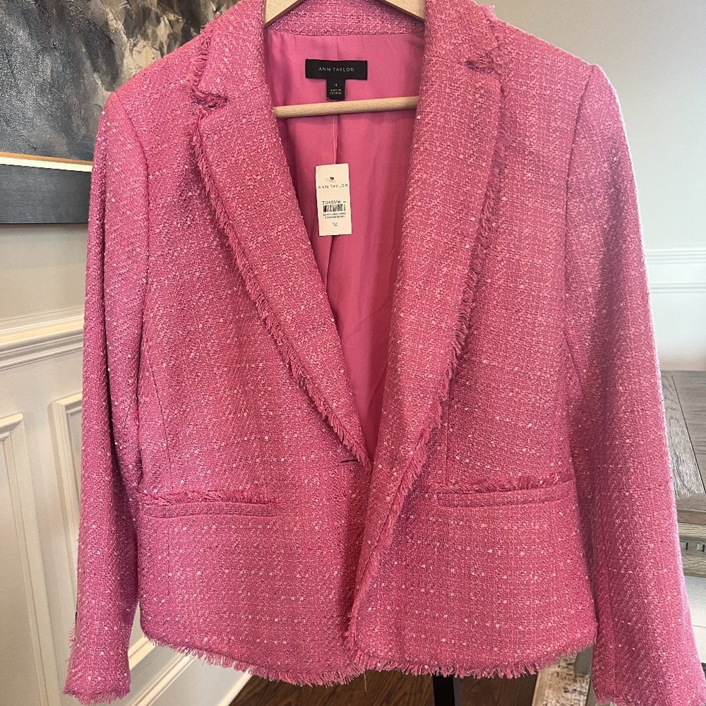 Ann Taylor Pink Tweed Blazer